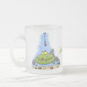 Funny Fett hungriger grüner Cartoon Mattglastasse