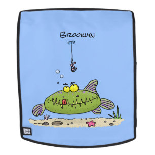 Funny Fett hungriger grüner Cartoon Rucksack