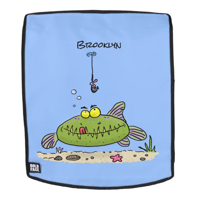 Funny Fett hungriger grüner Cartoon Rucksack (Abnehmbare Front)