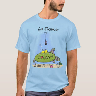 Funny Fett hungriger grüner Cartoon T-Shirt