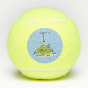 Funny Fett hungriger grüner Cartoon Tennisbälle