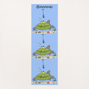 Funny Fett hungriger grüner Cartoon Yogamatte