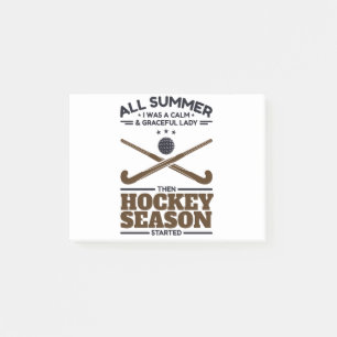 Funny Field Hockey ruhige Lady bis zur Saison ange Post-it Klebezettel