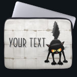Funny Fierce Black Cat Cartoon  Laptopschutzhülle<br><div class="desc">Funny Fierce Black Cat Cartoon Character looking menacing. Original Vector Art Design © BluedarkArt TheChameleonArt.</div>