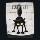 Funny Fierce Black Cat Cartoon  Rucksack<br><div class="desc">Funny Fierce Black Cat Cartoon Character looking menacing. Original Vector Art Design © BluedarkArt TheChameleonArt.</div>