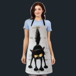 Funny Fierce Black Cat Cartoon  Schürze<br><div class="desc">Funny Fierce Black Cat Cartoon Character looking menacing. Original Vector Art Design © BluedarkArt TheChameleonArt.</div>