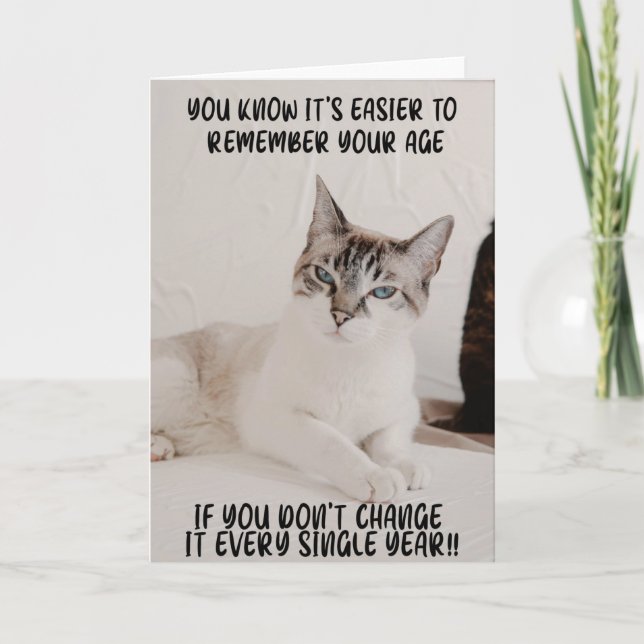 Funny Fierce Chat Carte de voeux Anniversaire (Devant)