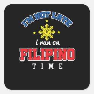 Funny Filipino Time Quadratischer Aufkleber