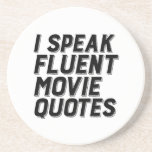 Funny Film Lover Spaß I Speak Fluent Movie Quotes Getränkeuntersetzer<br><div class="desc">Ich spreche fließend Movie Quotes. Ein lustiges und humorvolles Design für diejenigen, die Lieben sehen, Filme, Kinos, klassische Filme, Action oder romantische Comedy. Coole Vintage und Retro-Ware für Filmexperten. Ideal für Filmabende. Großartiges Weihnachtsgeschenk und Geburtstagsgeschenk für Familien, Freunde, Kollegen oder Mitarbeiter. Die Hintergrundfarbe kann auf die gewünschte Farbe angepasst werden....</div>