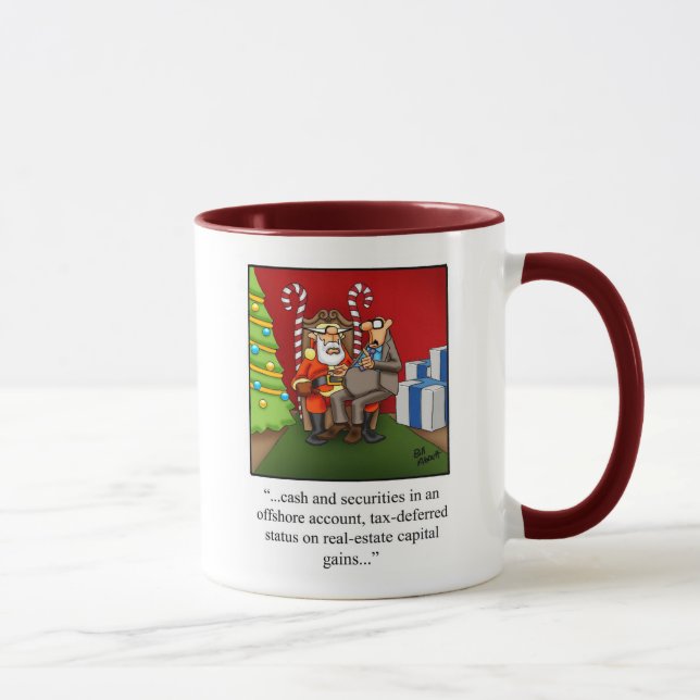 Funny Finance Spaß Weihnachts-Tasse Tasse (Rechts)