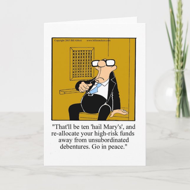 Funny Financial Spaß Blank Grußkarte Karte (Vorderseite)