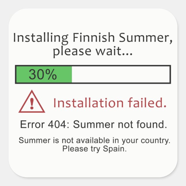 Funny Finland Summer Sticker (Vorderseite)