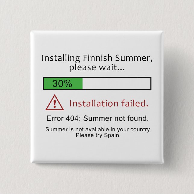 Funny Finnish Summer button button (Vorderseite)
