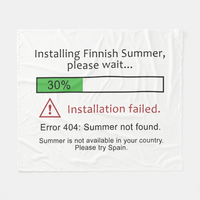 Funny Finnish Summer fleece Decken (Vorderseite (Horizontal))