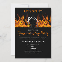 Funny Fire Themed Housewarming Party Einladung