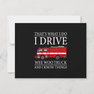 Funny Firefighter Das ist, was ich treibe Wee Woo RSVP Karte