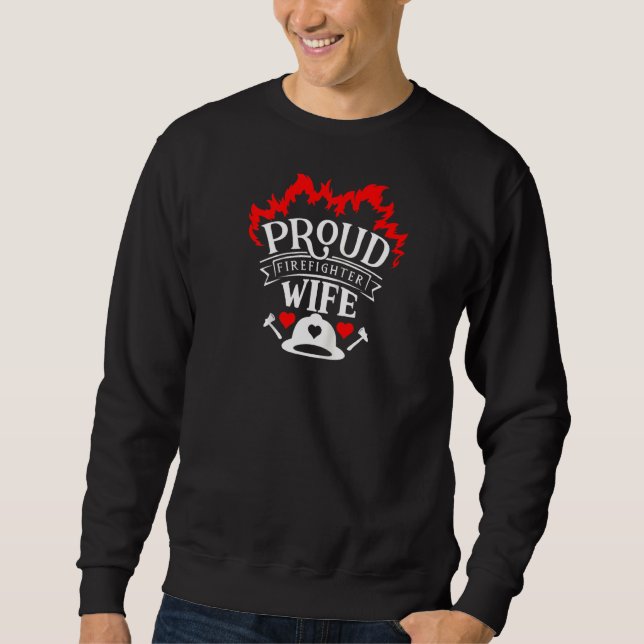 Funny Firefighter Ehefrau Firemen Ehemann Thin Red Sweatshirt (Vorderseite)