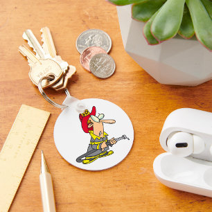 Funny Firefighter mit Hose Emergency Responder Schlüsselanhänger