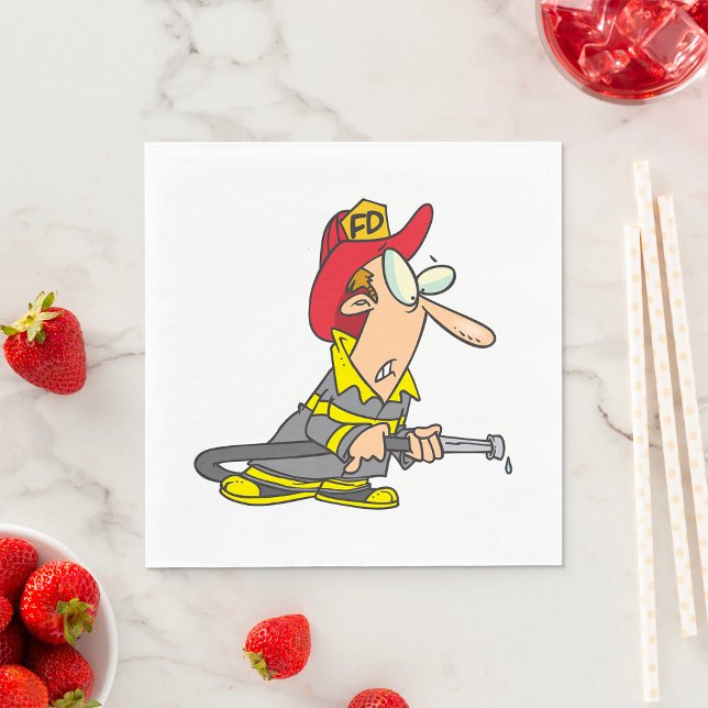 Funny Firefighter mit Hose Emergency Responder Serviette (Von Creator hochgeladen)