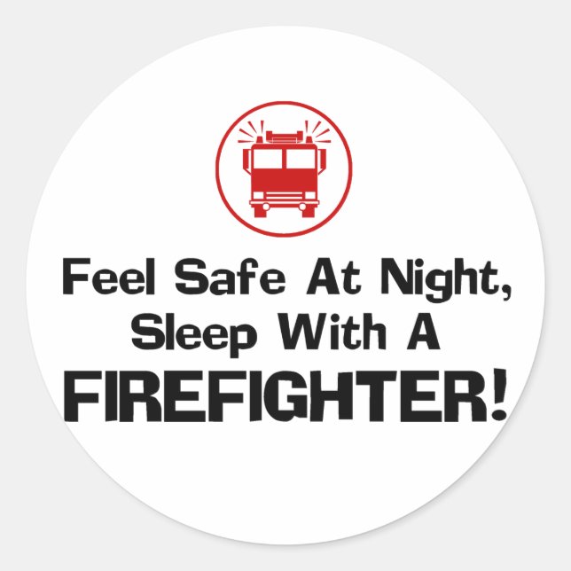 Funny Firefighter Runder Aufkleber (Vorderseite)