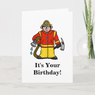 Funny Fireman Birthday    CardAnpassen Sie es! Karte