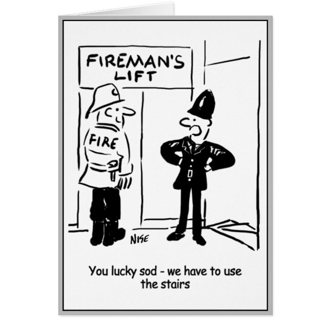 Funny Fireman Feuerwehrmann und Polizist Cartoon (Vorne)