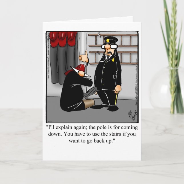 Funny Firemen Spaß Begrüßungskarte Karte (Vorderseite)
