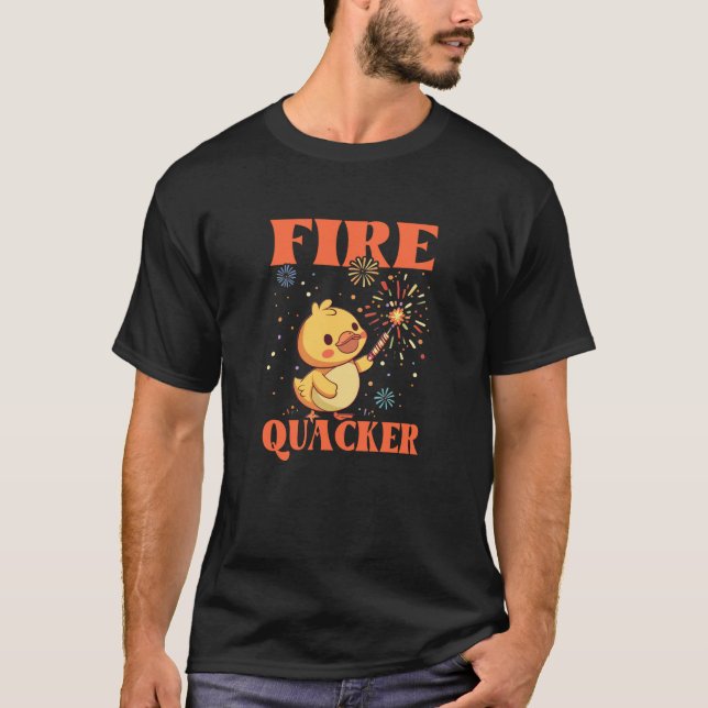 Funny Fireworks mit Goose Duck Fire Quacker Swea T-Shirt (Vorderseite)