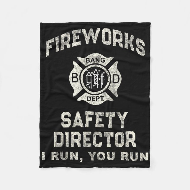 Funny Fireworks Safety Director Boom Squad Firefig Fleecedecke (Vorderseite)