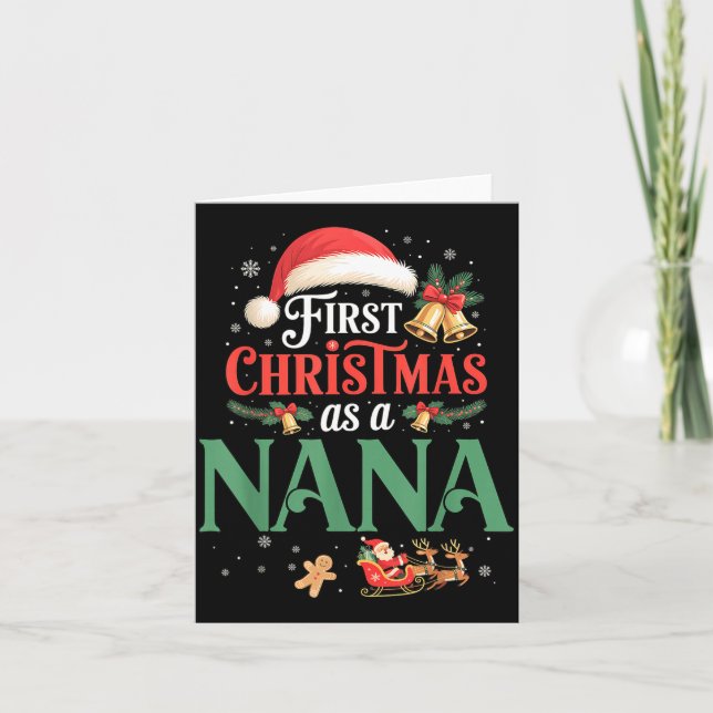 Funny First Christmas As A Nana Matching Family Xm Karte (Vorderseite)
