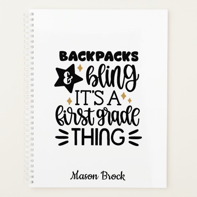 Funny First grade personalisiertes Geschenk Planer (Vorderseite)