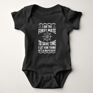 Funny First Mate Zitat Nautic Sailing Spaß Baby Strampler