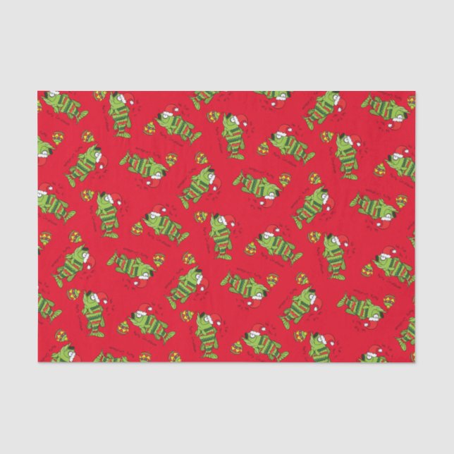 Funny Fischen Weihnachtsbass Fisch Niedlicher Cart Seidenpapier (Vorderseite)