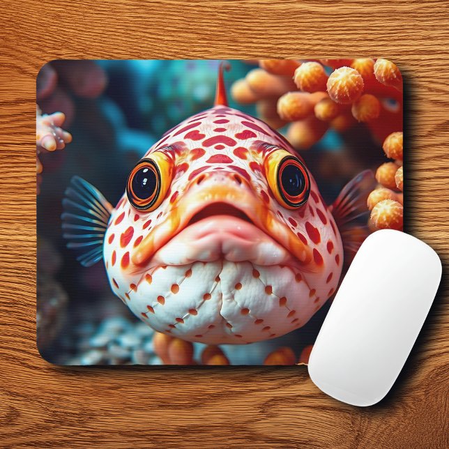 Funny Fish and Coral Close  Mousepad (Von Creator hochgeladen)