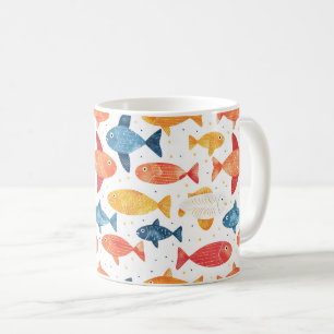 Funny Fish farbiges Muster Kaffeetasse