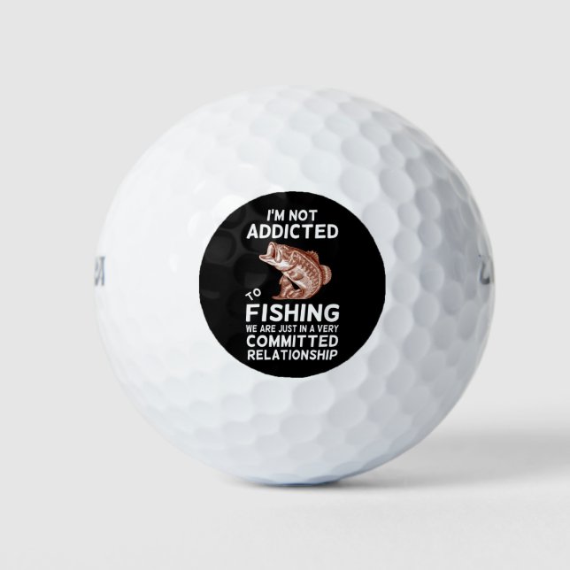 Funny Fish Geschenk Ich bin nicht zum Fischen verp Golfball (Vorderseite)