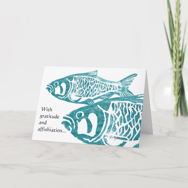 Funny Fish Gratitude Salutations Merci Cartes (Devant)
