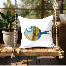 Funny Fish Illustration dekorative Innenarchitektu Kissen