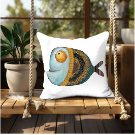 Funny Fish Illustration dekorative Innenarchitektu Kissen