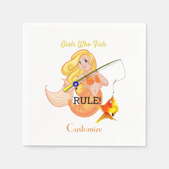Funny Fish Meerjungfrau Girl Thunder_Cove Serviette (Vorderseite)