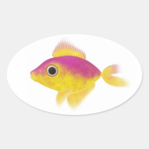 Funny Fish Ovaler Aufkleber