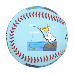 Funny Fish Pelican Cartoon Baseball