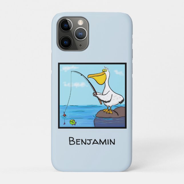Funny Fish Pelican Cartoon Case-Mate iPhone Hülle (Rückseite)