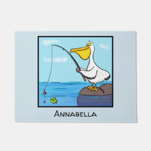 Funny Fish Pelican Cartoon Fußmatte