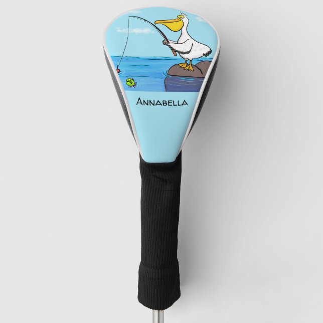 Funny Fish Pelican Cartoon Golf Headcover (Vorderseite)