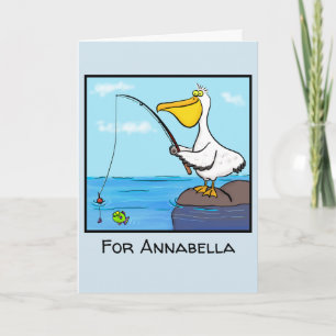 Funny Fish Pelican Cartoon Karte
