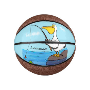 Funny Fish Pelican Cartoon Mini Basketball