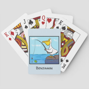 Funny Fish Pelican Cartoon Spielkarten