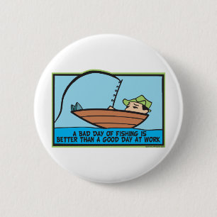 Funny Fisherman Button