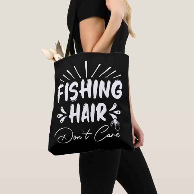 Funny Fisherman, Fishing Hair ist dir egal Tasche (Von Nahem)